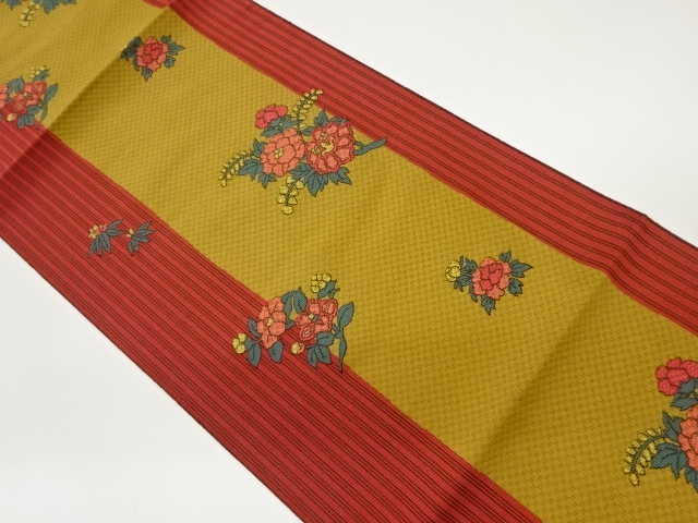 JAPANESE NAGOYA OBI / WOVEN FLORAL PLANTS